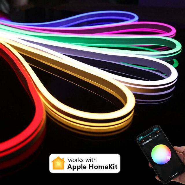 CENFAYA RGB Neon Flex LED Streifen mit Homekit WiFi und Sprachsteuerung, Wasserdicht, Dimmbar, 12V - Bild 1