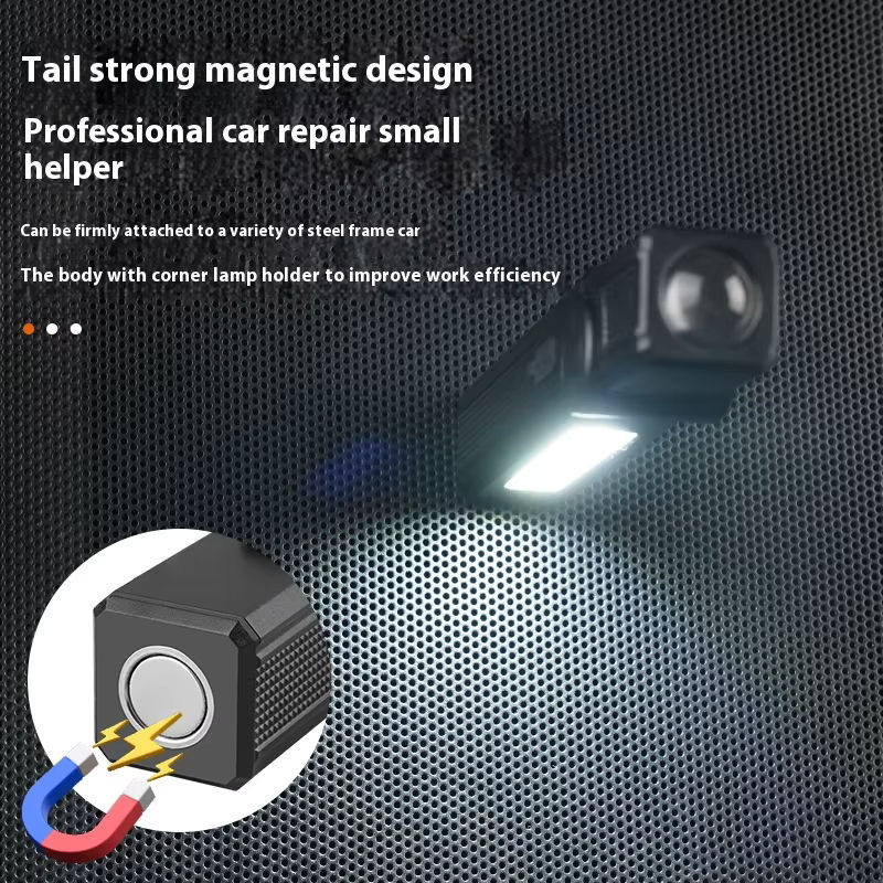 ESMARTER Multifunktionale USB-Taschenlampe mit Magnet und COB-LED, wasserdichtes Arbeitslicht in Schwarz - Bild 4