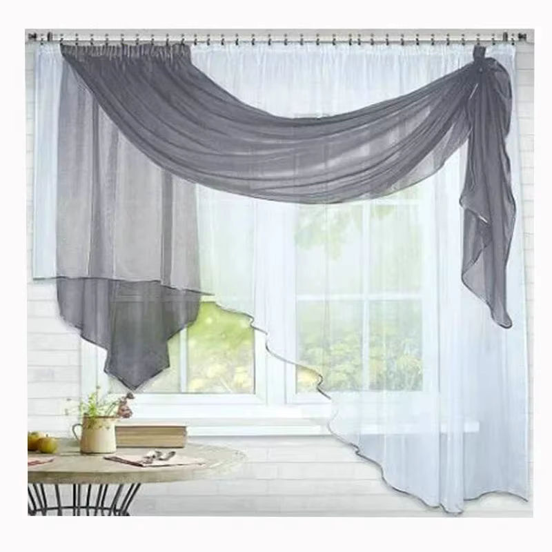 Gollado Vorhang Voile in Grün, transparentes Stoffpanel für Wohnzimmer, Küche und Schlafzimmer, Breite: 120 cm, Höhe: 200 cm - Bild 3