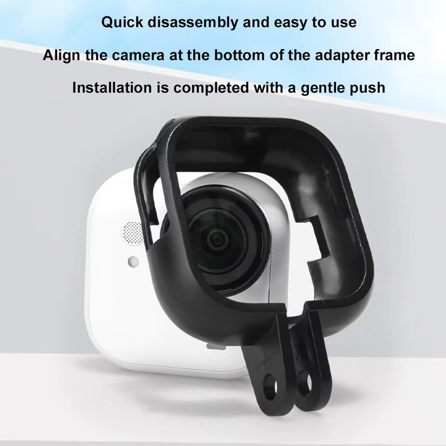 Insta360 GO Ultra Käfig Schutzhülle mit Anti Drop Adapter Basis Halterung und Daumen Kamera Schutz Rahmen in Schwarz - Bild 4
