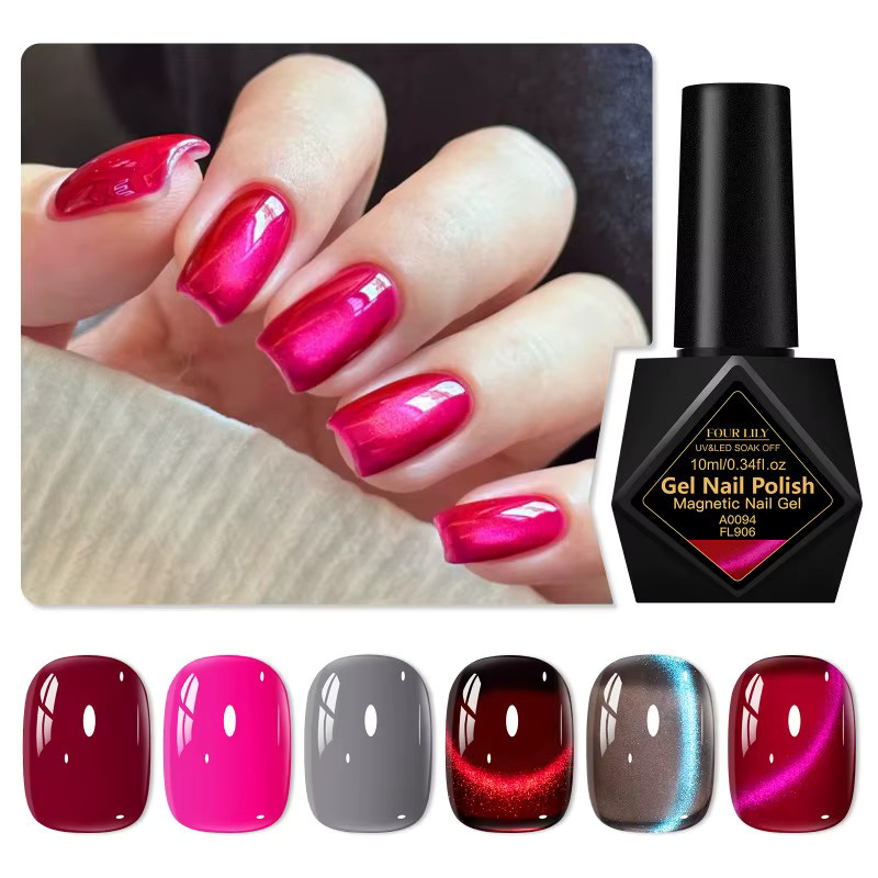 Four Lily Magnetisches Gel & Farbe Gel Nagellack Set, 7 Stück, 10 ml - Bild 4