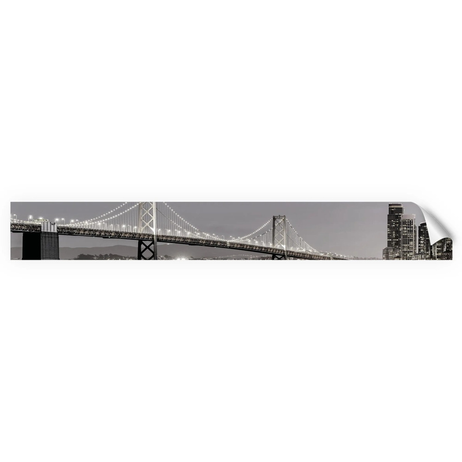 Myspotti Küchenrückwandfolie San Francisco in Tile-Look, Selbstklebend, B: 450 cm, H: 60 cm, Schwarz-Weiß-Grau - Bild 2