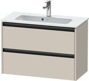 Duravit Waschtischunterschrank Ketho.2 Compact in Tau Matt mit 2 Schubladen, wandhängend, B: 81 cm, T: 39 cm, H: 54,9 cm - Bild 1