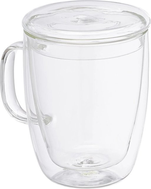 Relaxdays Kaffeegläser 2er Set aus transparentem Borosilikatglas mit Deckel, Volumen: 500 ml, Höhe: 11,5 cm, Breite: 13,5 cm, Tiefe: 10 cm - Bild 1
