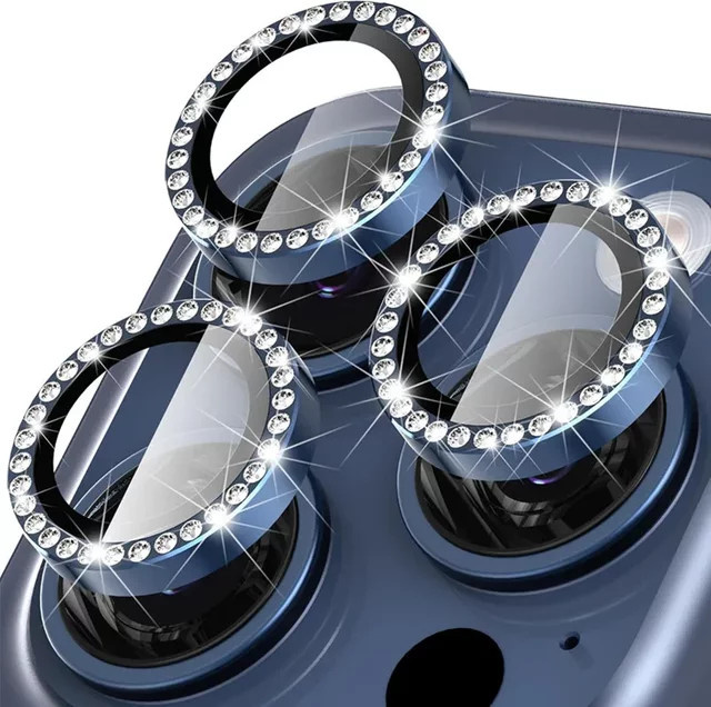 Luxus Bling Diamant Metall Kamera Objektiv Schutz für iPhone 15 16 17 Pro Max Plus und 12 Mini in Multicolour - Bild 1