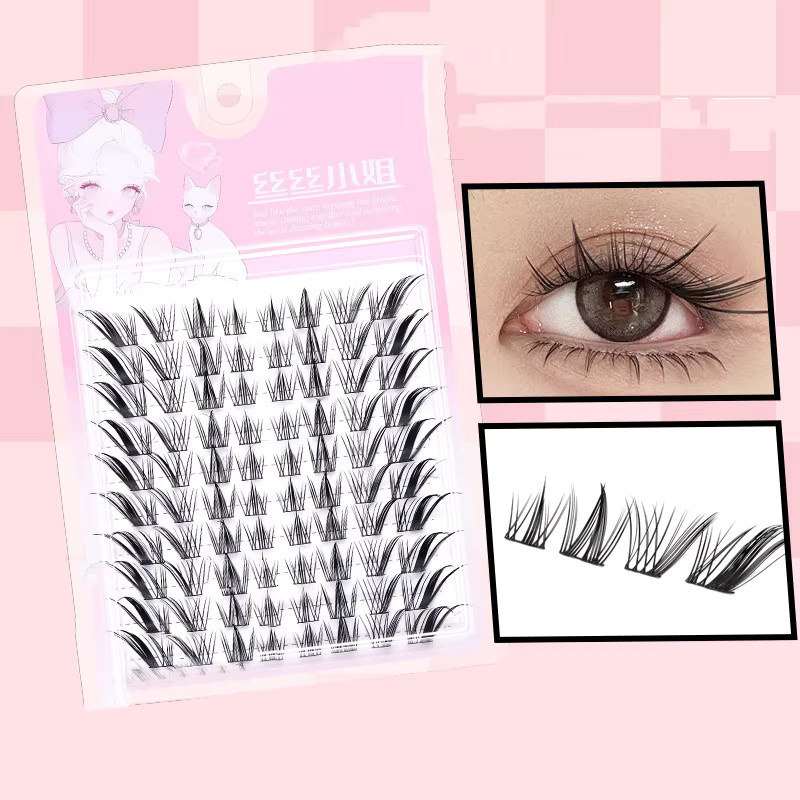 Cappuvini Selbstklebende Wimpern, 80/100 Stück, Fischschwanz-Sonnenblumen-Design - Bild 2