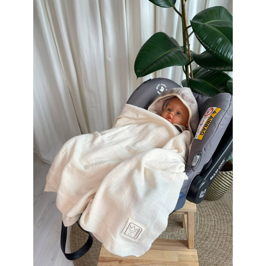 Kaiser Babydecke Wool Plain aus Merino-Wolle in Beige, B x H: 80 x 100 cm - Bild 2