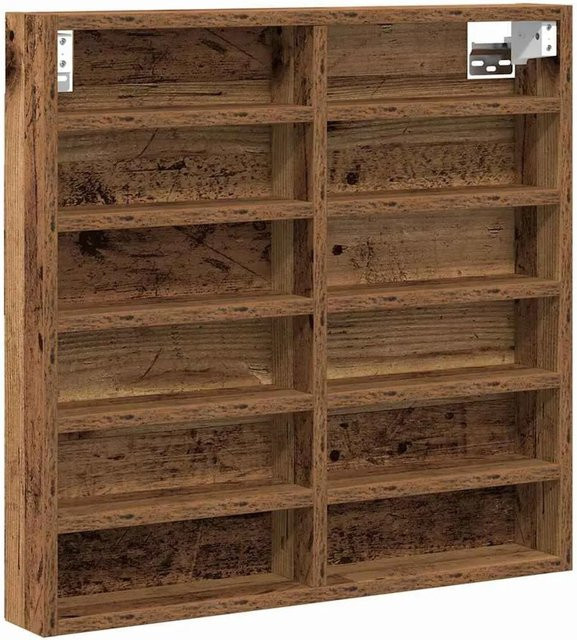 vidaXL Vitrine mit Glasfront und Regalfächern aus Holzwerkstoff in Braun, B/H/T: 60 x 58 x 8,5 cm - Bild 1