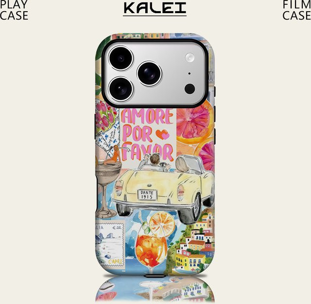 Amore in Italia Magnetische Handyhülle für iPhone 17 16 15 14 13 Pro Max Plus, robuste doppelschichtige Hülle, Multicolour - Bild 1