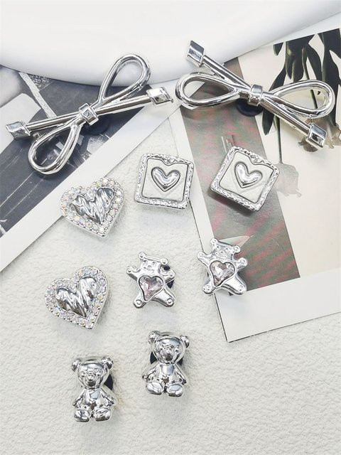 LIN KING Charms Bogen Strass Bär, ABS, Silber, Damen - Bild 1