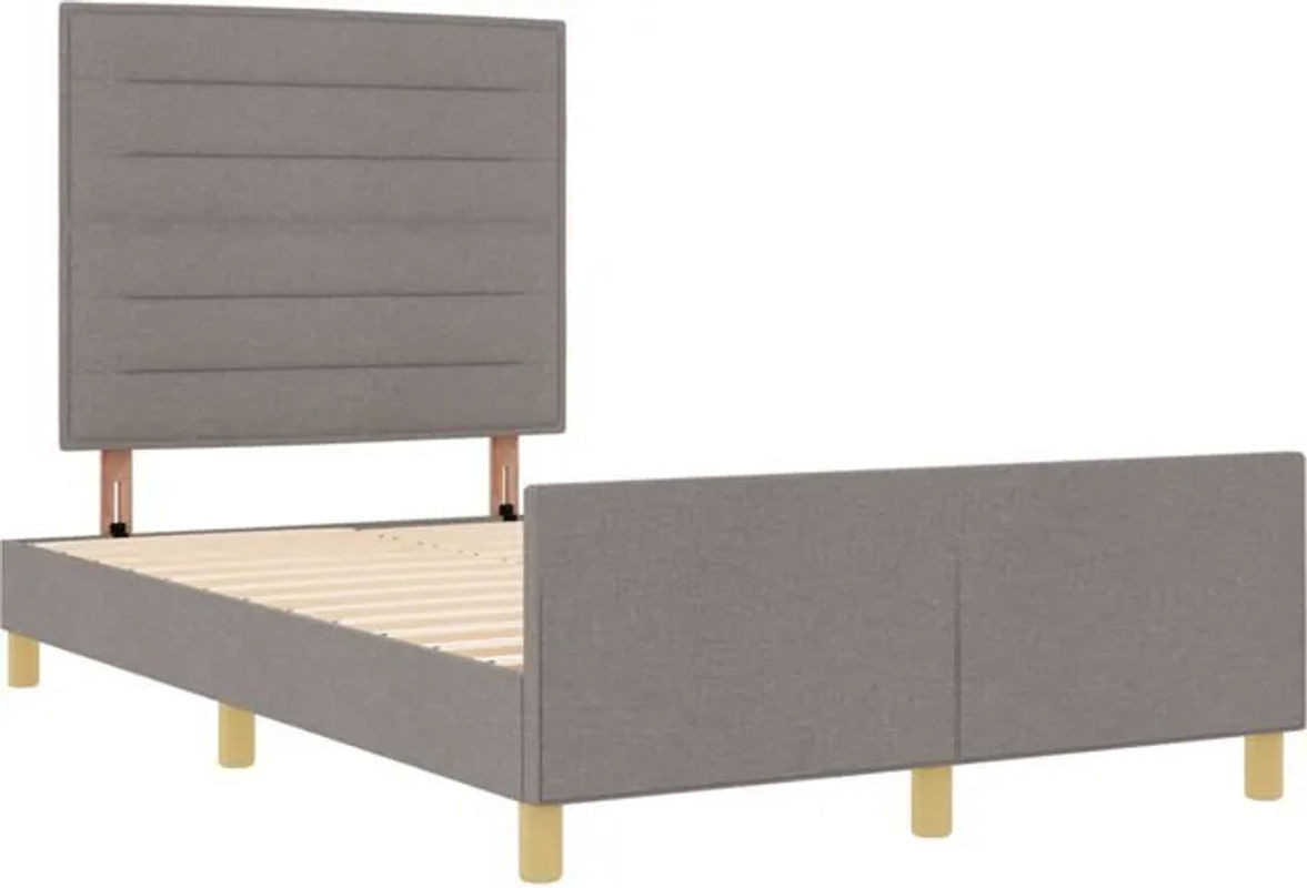 Modernes Polsterbett vidaXL in Taupe meliert mit Stoffbezug, B/T: 140 x 190 cm - Bild 1