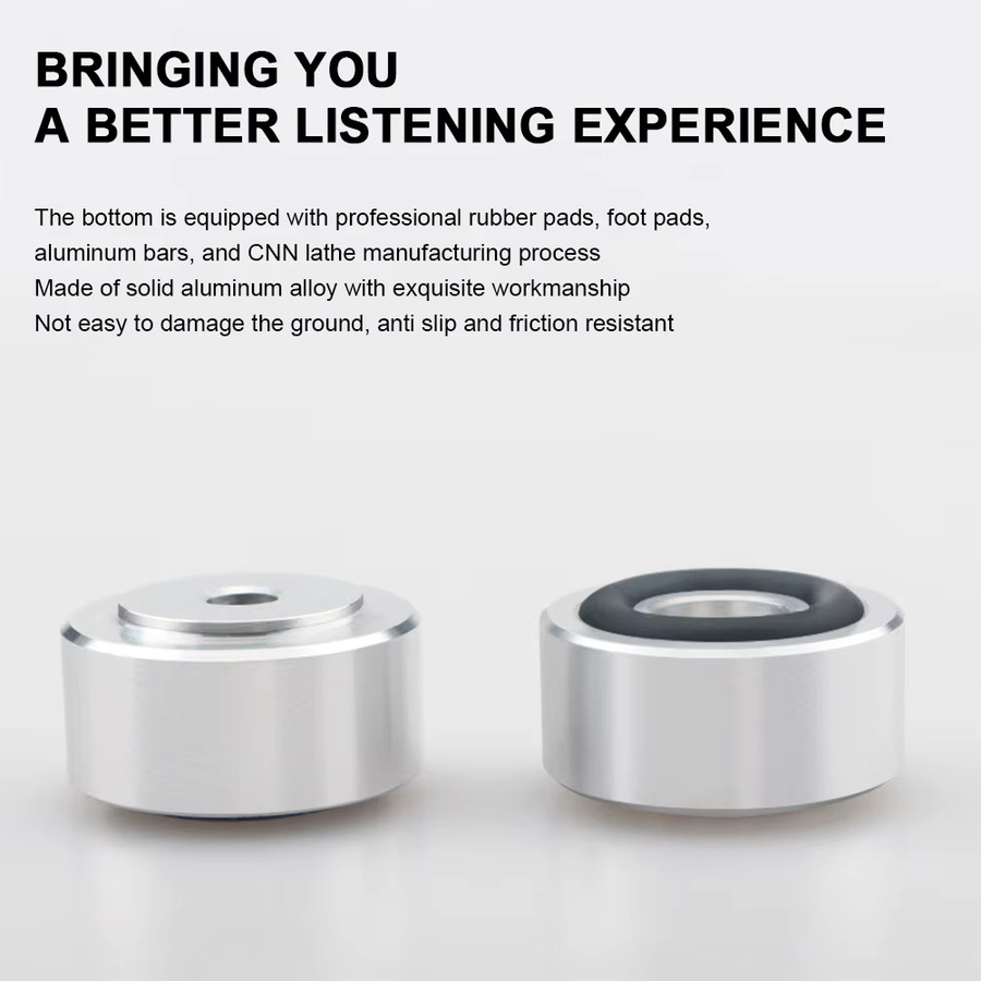 ALLOET HIFI-Lautsprecher-Spikes aus Aluminiumlegierung in Silber, 4 Stück zur Stoßdämpfung und Isolierung für Lautsprecher und DAC - Bild 2