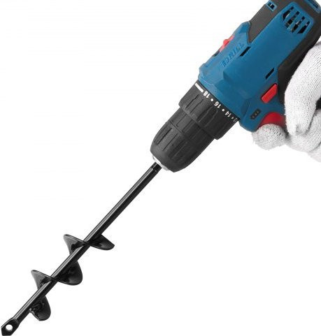 VEVOR Erdbohrer für Bohrmaschinen mit 3/8-Zoll-Sechskantaufnahme, Pfahlbohrer für Garten und Zäune, Durchmesser: 4 cm, Länge: 22 cm - Bild 1
