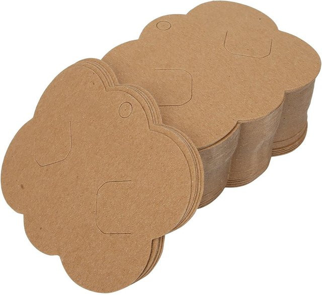 100 Stück TOMTOP JMS Schmuck-Display-Karten aus Papier in Braun und Beige zum Selbermachen für Haarnadeln und Schleifen - Bild 1
