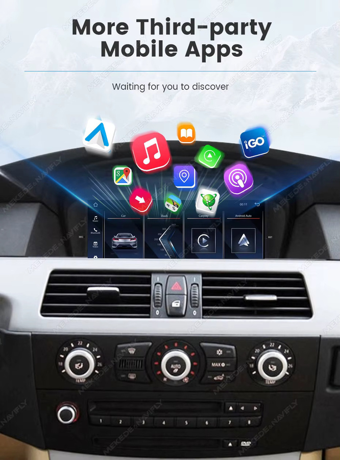 MEKEDE Android Autoradio mit 9,3 Zoll Linux-Bildschirm, Wireless CarPlay und Android Auto, WIFI und GPS-Navigation, Schwarz, passend für BMW E60 E61 E62 E63 E90 E91 E92 E93 - Bild 7