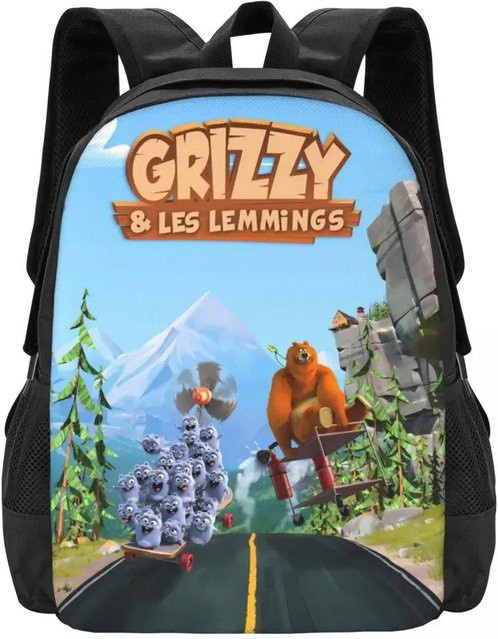 Fancy Style Studio Grizzy N Lemmings Laptop-Rucksack für Business, College und Schule, Grau - Bild 1