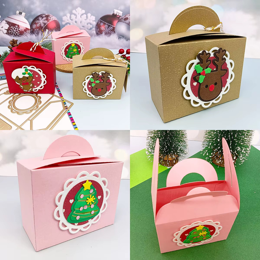 Alinacutle Geschenkbox aus Metall und Papier in Gold für Weihnachtsgeschenke und DIY-Bastelprojekte - Bild 2