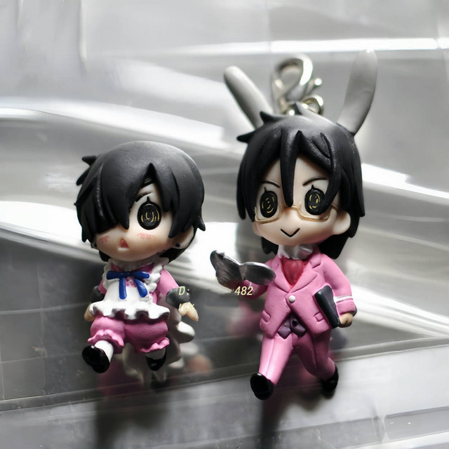 Bandai Black Butler Ciel Sebastian Michaelis Tierfigur Modell Puppe, Rucksack Anhänger, Pink - Bild 1