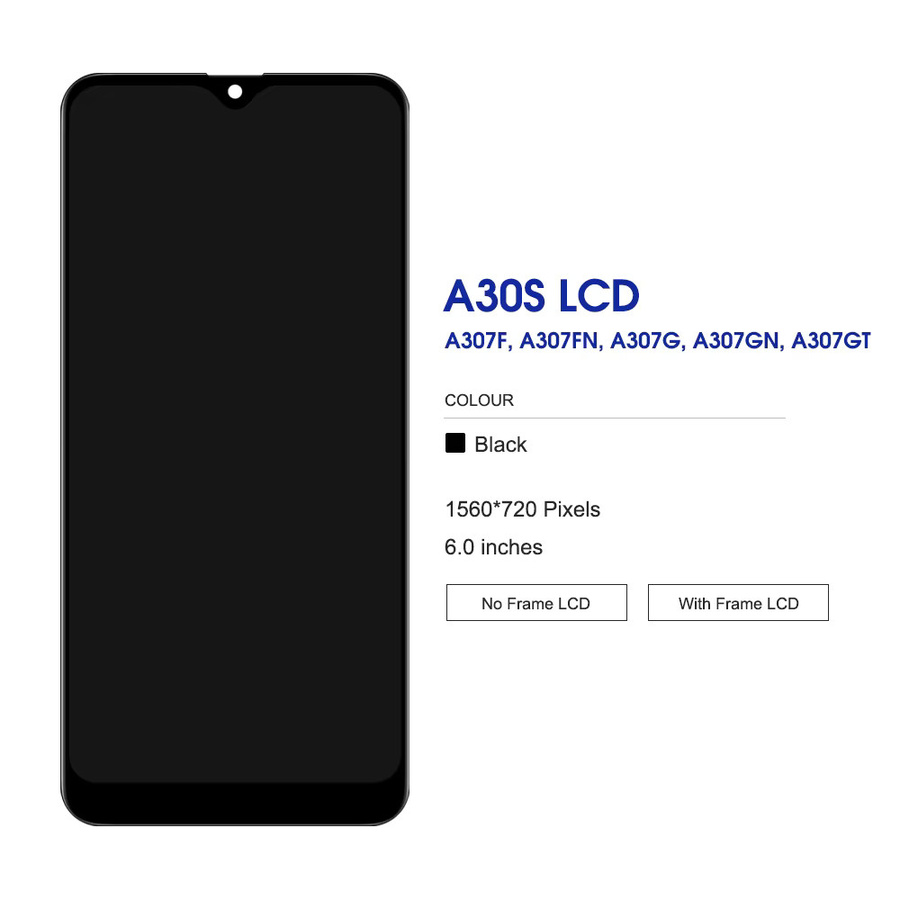 Samsung AMOLED LCD Display mit Touchscreen Digitizer Montage für Samsung A30s A307F A307G A307YN in Schwarz - Bild 5