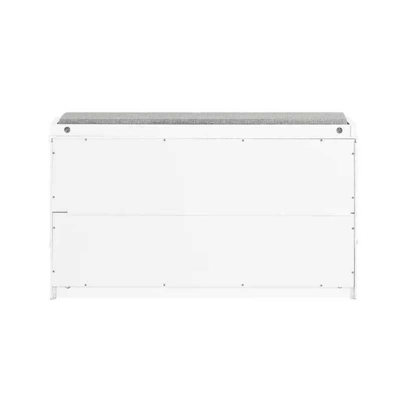 SoBuy Schuhbank mit Drehtüren und Sitzkissen aus Stoff in Grau oder Weiß, B/T/H: 80 x 26 x 45 cm - Bild 2