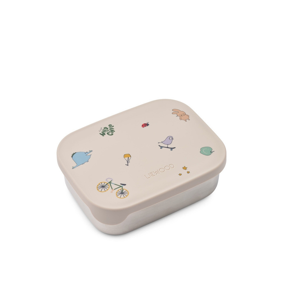 Liewood Arthur Lunchbox mit Unterteilungen aus Edelstahl und Silikon in Sand - Bild 1