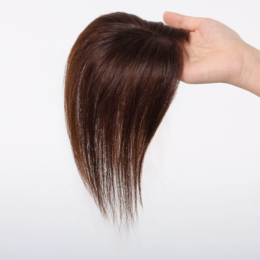 HAIRCUBE Haaraufsatz Topper, Dunkelbraun, 25,4 cm, 100 % Remy-Echthaar, Damen - Bild 4