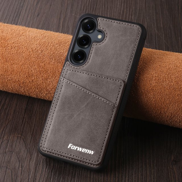 Luxus Leder-Telefonhülle im Brieftaschen-Design für Samsung Galaxy A34 A54 A15 A35 A55 A16 A36 A56 A17 in Grau - Bild 1