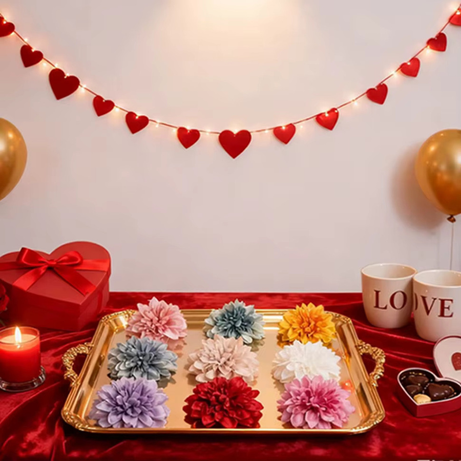 XIAOYINMO Künstliche Rosenköpfe aus Textil in Multicolour für DIY Dekoration, Hochzeiten und Valentinstag - Bild 2