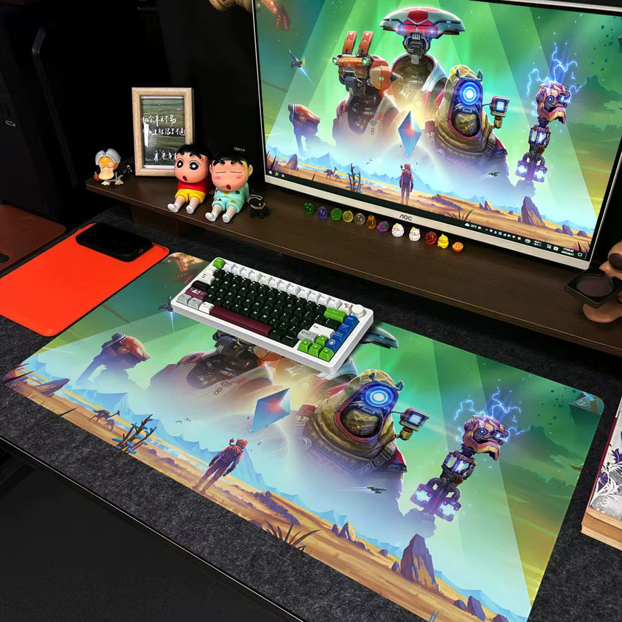 No M-Mans S-Sky Mauspad XXL Gamer-Schreibtischunterlage mit HD Art Design in Schwarz und Multicolour, B/T: 90 x 40 cm - Bild 2