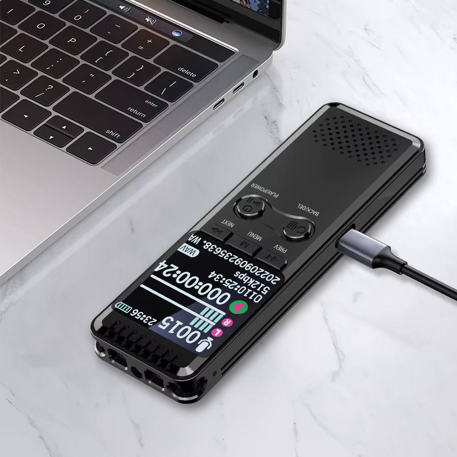 Vandlion V30C Diktiergerät in Schwarz mit 1,44 Zoll TFT-Bildschirm und Typ-C-Anschluss als MP3-Musikplayer für Interviews - Bild 4
