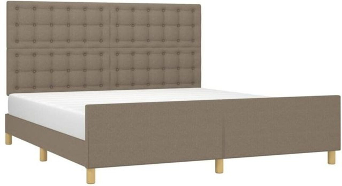 Polsterbett vidaxl in Taupe meliert aus Stoff und Holzwerkstoff, B/T/H: 203 x 160 x 128 cm - Bild 1
