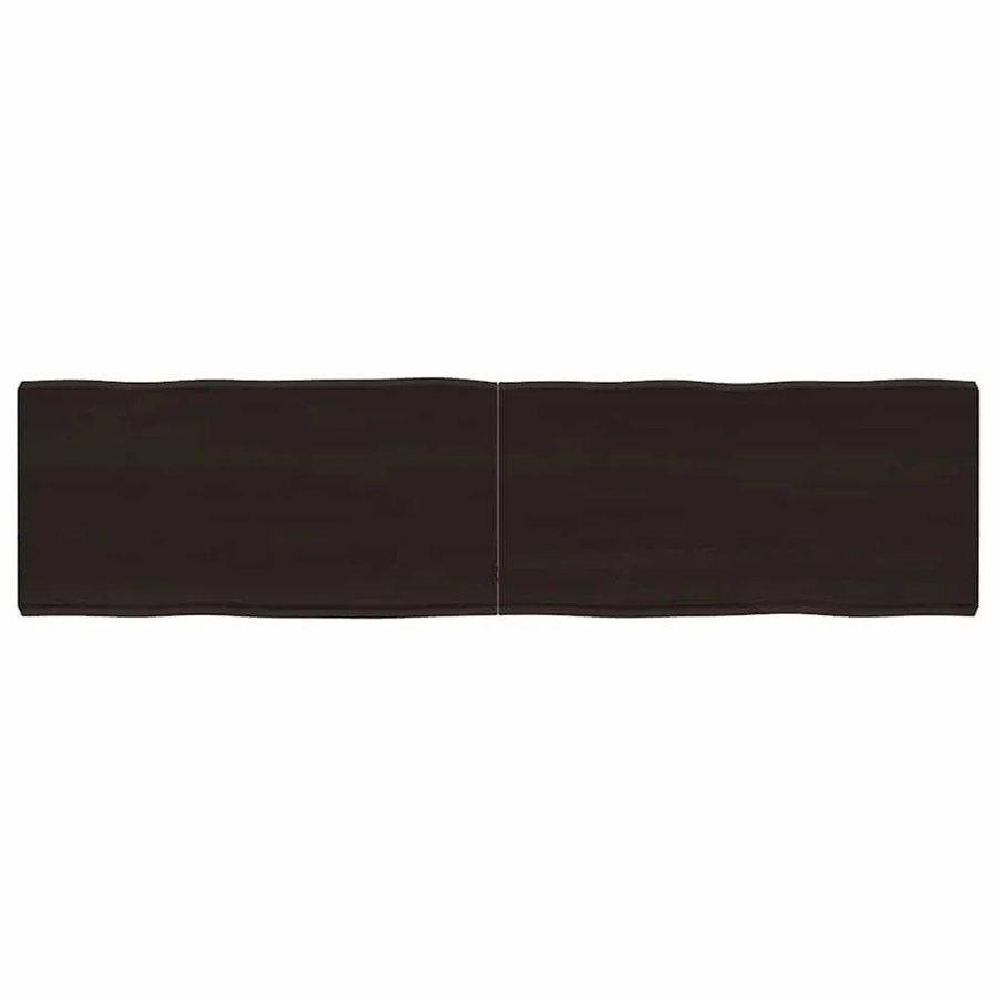 vidaXL Tischplatte aus Massivholz Eiche in Braun mit Baumkante und Lackierung, B/T/H: 160 x 40 x 2,56 cm - Bild 2