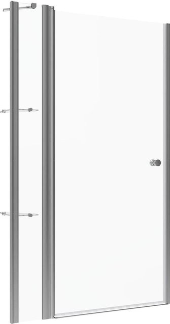 Aquabatos Nischen-Duschabtrennung mit Festteil und Drehtür aus 5mm Sicherheitsglas, Farbe: Transparent/Silber, B: 120 cm, H: 187 cm - Bild 1