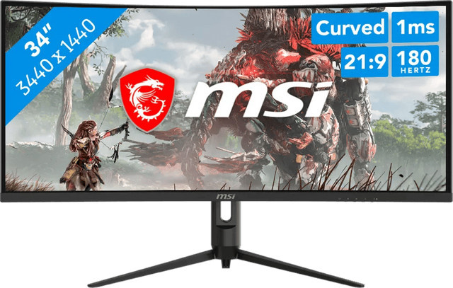 MSI MAG 342CQR E2 Gaming Monitor QHD 1440p Schwarz mit HDMI und DisplayPort - Bild 1