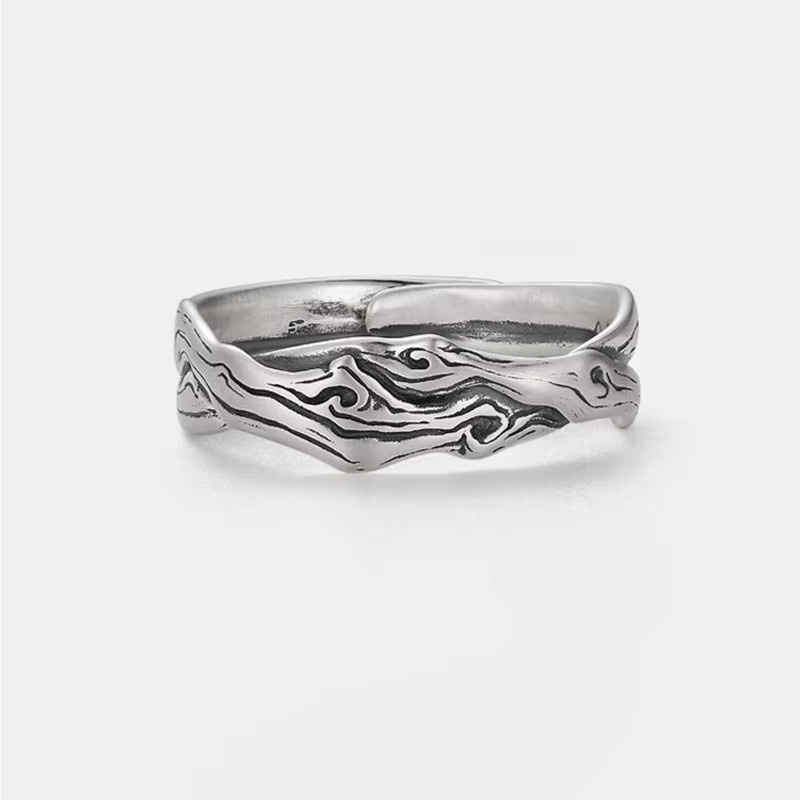 Everoyal Ring 925 Silber, Kiefer Zypresse Baum Muster, Herren - Bild 2