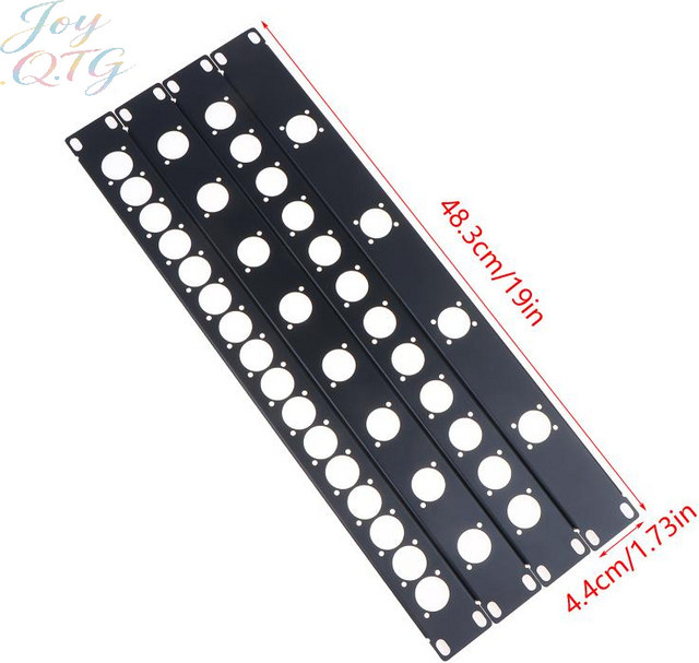 KOQZM 1U Rack-Patch-Metallplatte in Schwarz für XLR-Stecker, Lautsprecheranschlüsse und Audiokabel - Bild 1