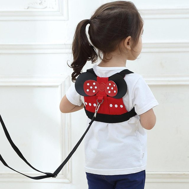 Sicherheits-Anti-Verlust-Gehgurt für Kinder mit Handgelenkband und Gehgriff von 6698King in Rot, erweiterbar und aus Textil - Bild 1