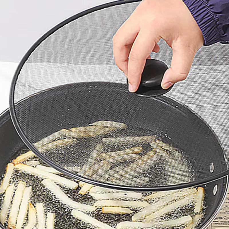 Runder Spritzschutz aus feinem Mesh mit Griff für die Küche, Durchmesser: 29 cm - Bild 2