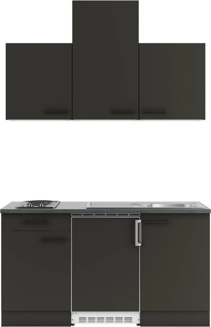 OPTIFIT Madrid420 Miniküche in Anthrazit mit mattem Finish und Breite: 150 cm - Bild 1