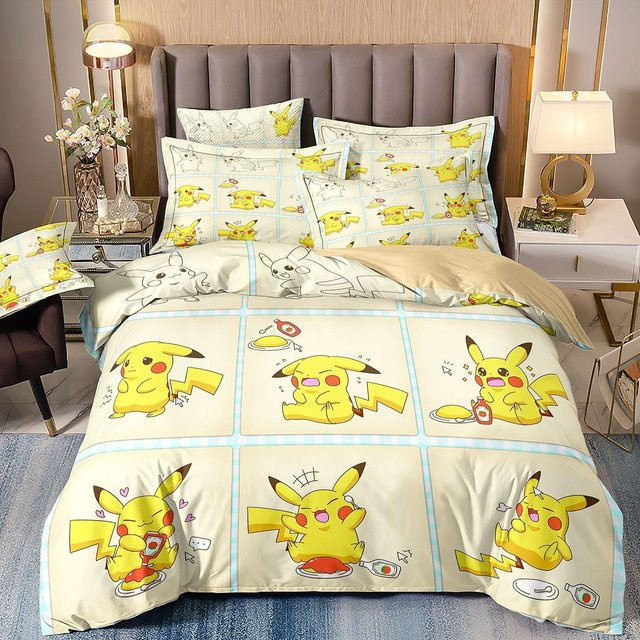 Lodestar Pokémon Pikachu Bettwäscheset aus Mikrofaser, Gelb, B/H: 135 x 200 cm - Bild 1