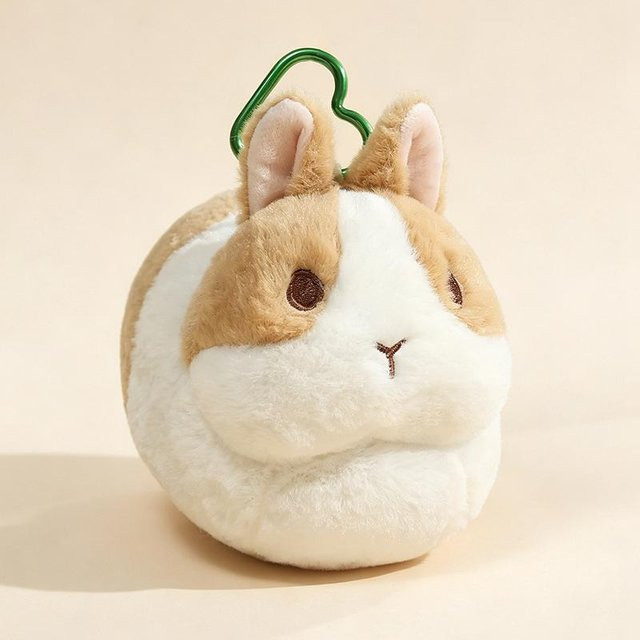 Yiran toy Kawaii Mini Dickes Kaninchen Plüschtier, Kugelförmig, 15cm - Bild 1