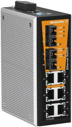 Weidmüller Industrial Ethernet Switch IE-SW-VL08MT-6TX-2SC 10/100MBit/s in Grau - Bild 1