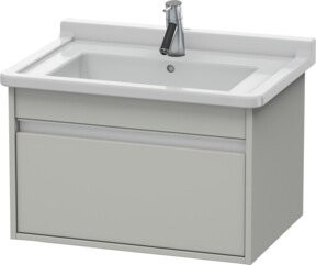 Duravit Waschtischunterschrank Ketho in Betongrau, wandhängend mit 1 Auszug, B: 65 cm, T: 45,5 cm, H: 41 cm - Bild 1