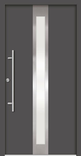 Splendoor Haustür RHODOS Prime aus Aluminium in Anthrazit-Grau mit Glaseinsatz, Höhe: 210 cm, Breite: 100 cm, Tiefe: 7 cm - Bild 1