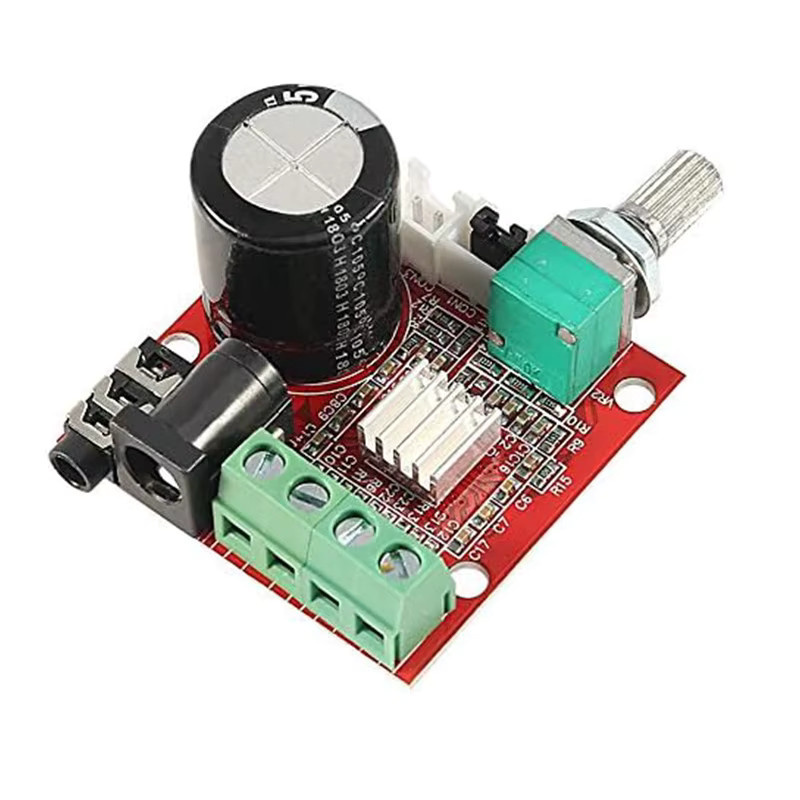 AOKIN PAM8610 Mini-Stereo-Audio-Verstärkungsplatine Klasse D Zweikanal-Verstärkermodul Rot 10 W + 10 W 12 V DC - Bild 2
