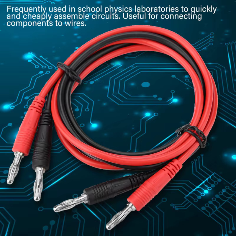 Aramox Testkabel mit 4 mm Bananenstecker auf Bananenstecker in Rot für Multimeter P1041 - Bild 5