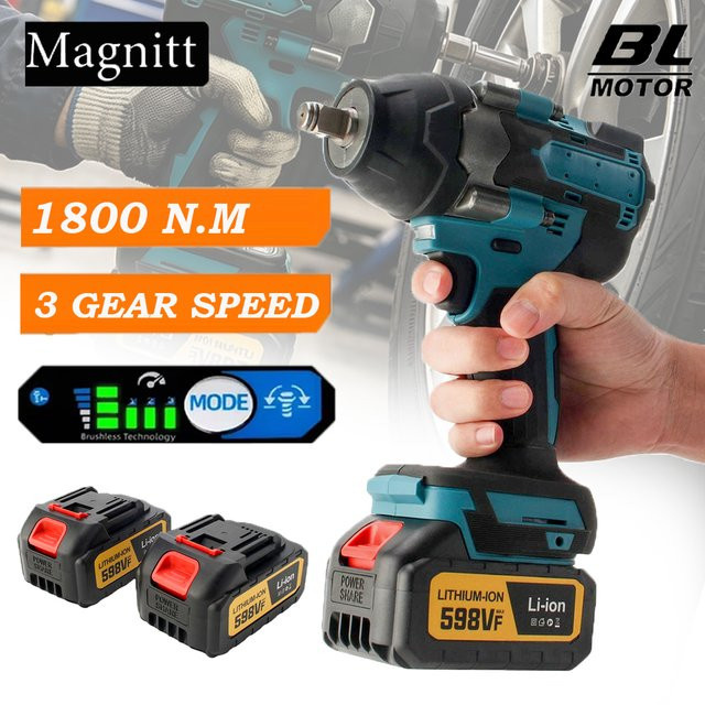 Bürstenloser Akku-Schlagschrauber mit 1800 N.m Drehmoment und 1/2 Zoll Antrieb für Makita 18V Akkus - Bild 1
