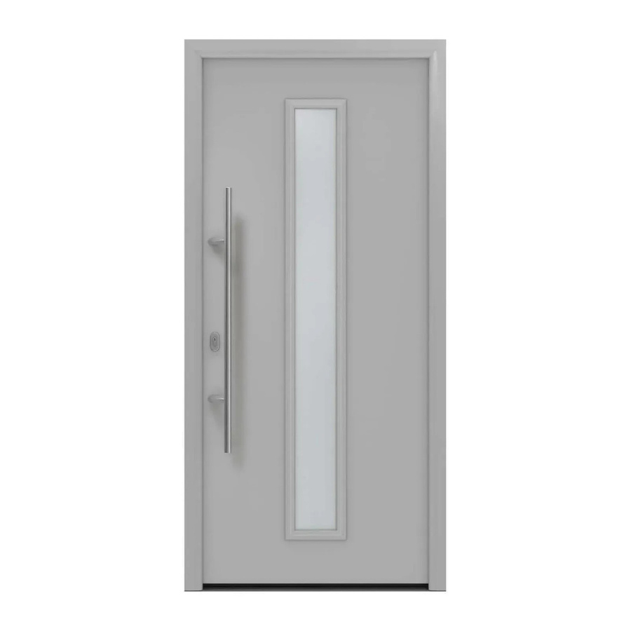 EcoStar Haustür Isopro IP 020S mit Glaseinsatz, Weißaluminium, B: 110 cm, H: 210 cm, DIN Links - Bild 2
