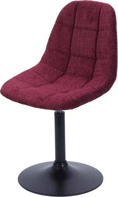 CHEFGASTRO Esszimmerstuhl Modern in Bordeaux mit Chenille-Stoff und Stahlgestell, H: 83 cm, B: 47 cm, T: 43 cm, Sitzhöhe: 47 cm - Bild 1