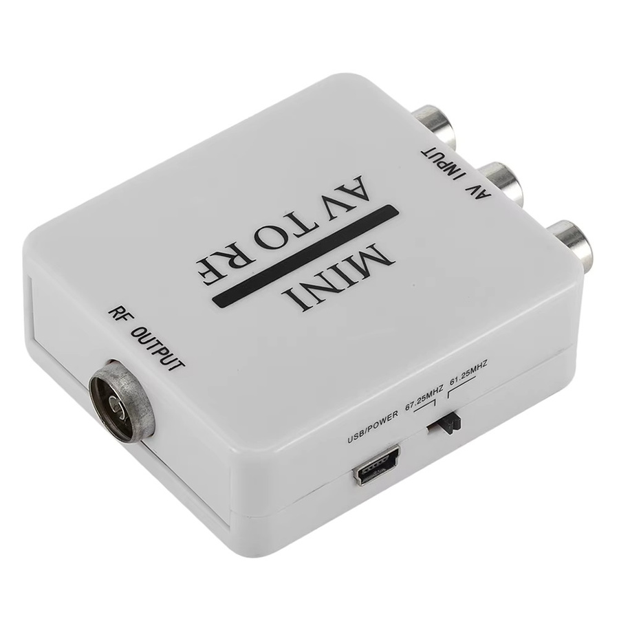 VODOOL AV-zu-RF-Videokonverter in Weiß, multifunktionaler HD-Videoadapter mit Unterstützung für RF 67,25/61,25 MHz Verstärker - Bild 4